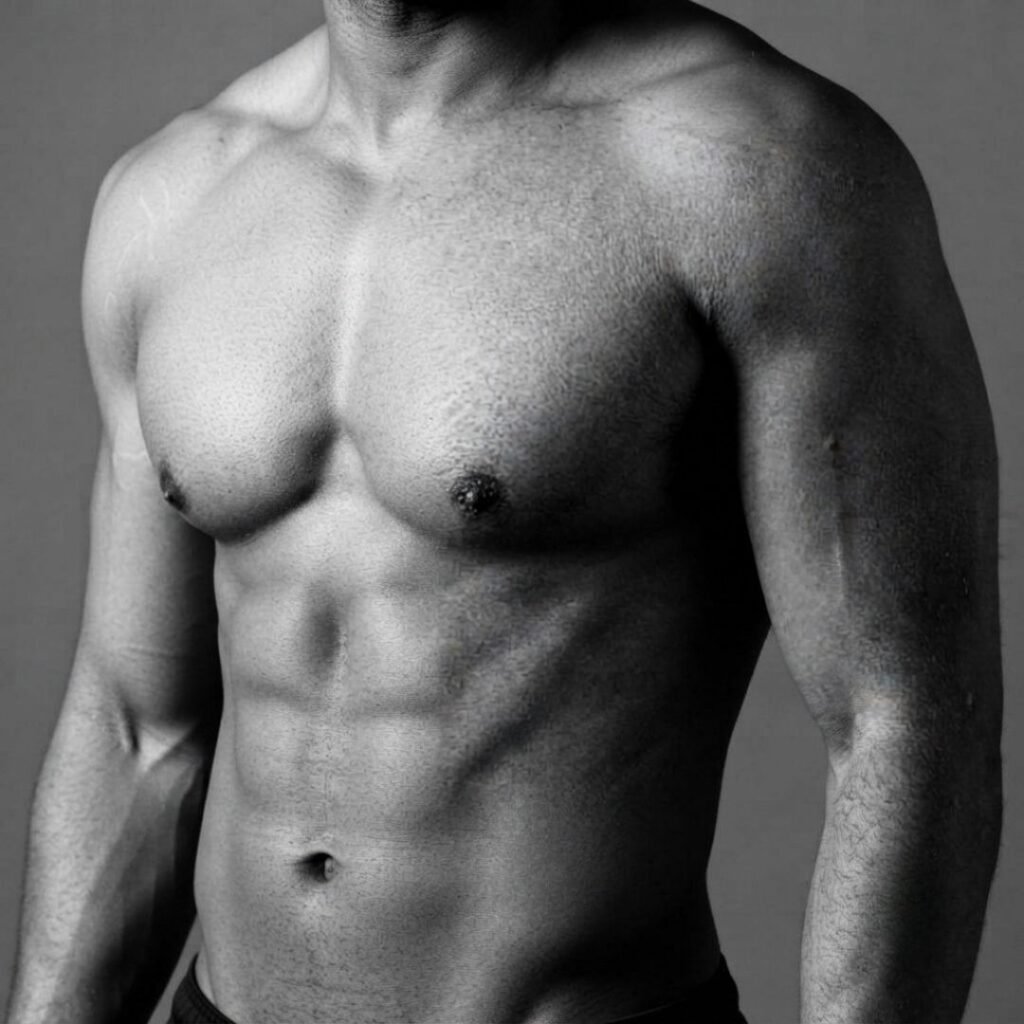 Men's arm liposuction and definition results in Bengaluru: a chiseled upper arm showcasing precise contouring of the deltoids, biceps, and triceps, performed by board-certified experts at Transform Head to Toe clinics in Indiranagar, Koramangala, Bellandur, and Cunningham Road